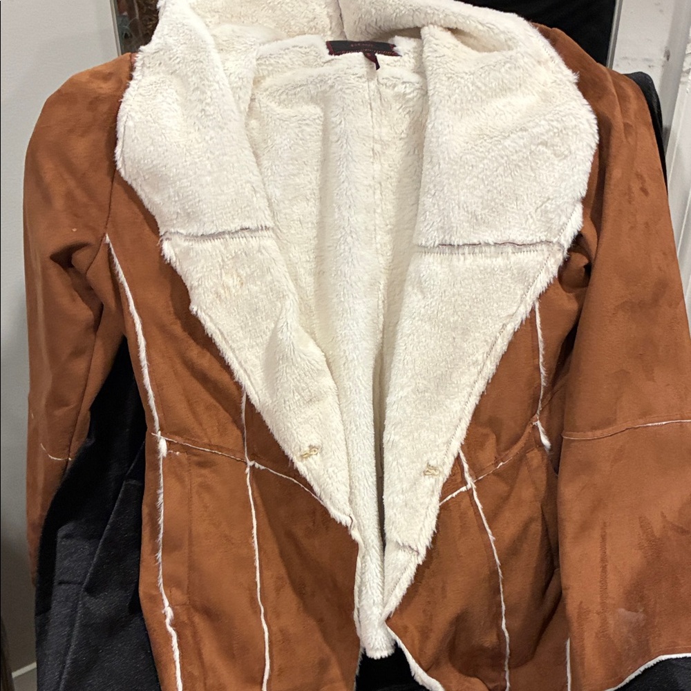 Yoki Tan and Cream Teddy Jacket